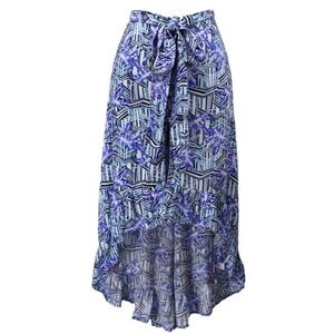 Blue Island Beach‎ Palm Print High Low Swim Cover Up Skirt M Resort Vacation NWT